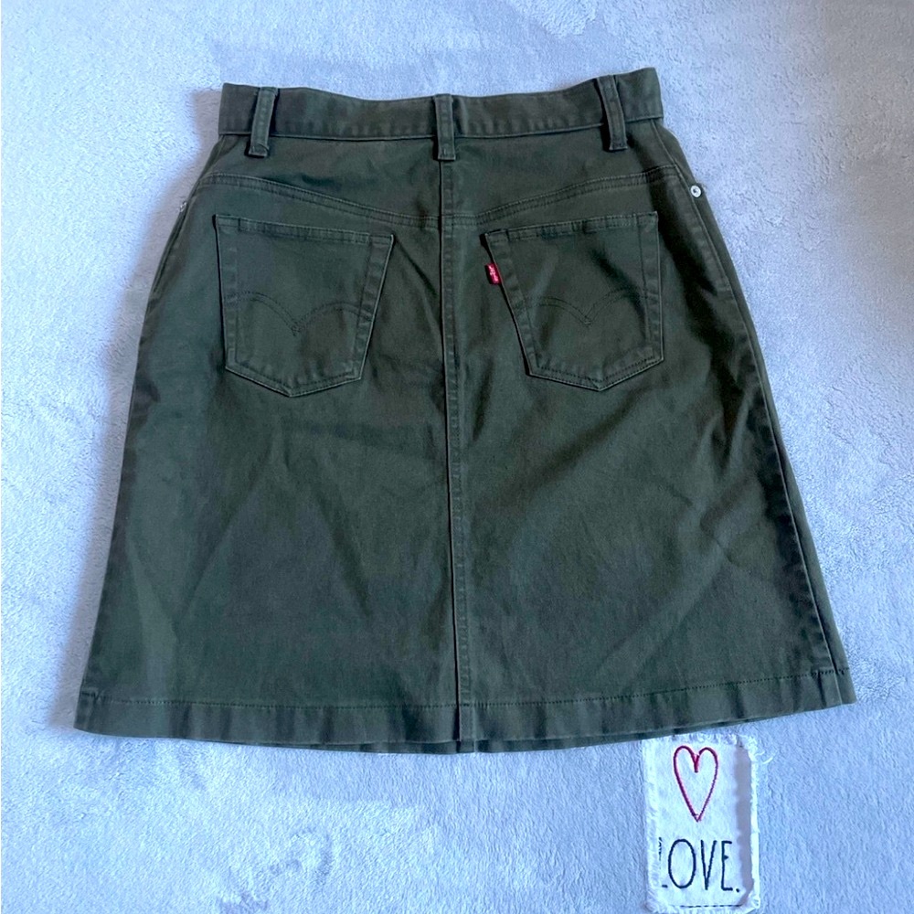 Vintage Levi's 550 olive Green Mini A-Line Cargo Skirt sz8